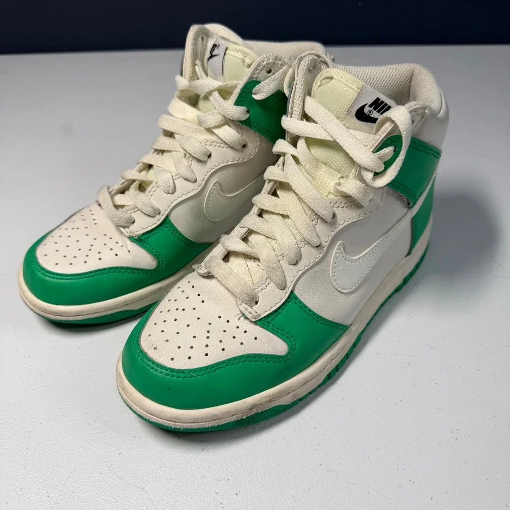 Nike‎ Dunk High 5.5Y Phantom Stadium Green Leather Sneakers DB2179-105